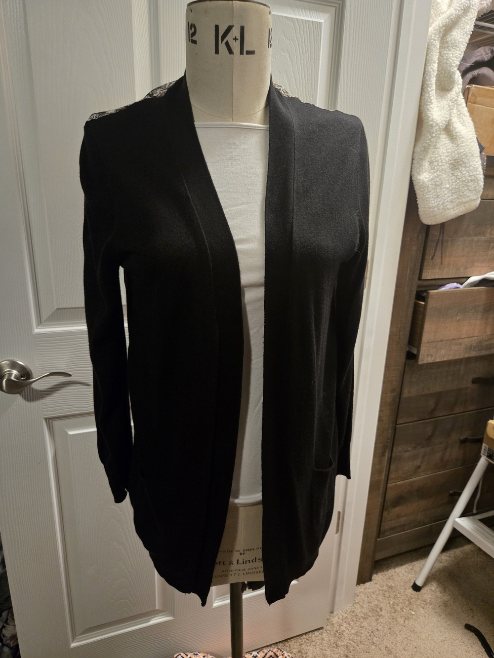 Rare Karen Millen Black And Snakeskin Cardigan